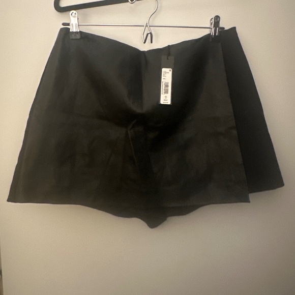 Alice + Olivia Faux Leather Wrap Skort - Picture 1 of 5